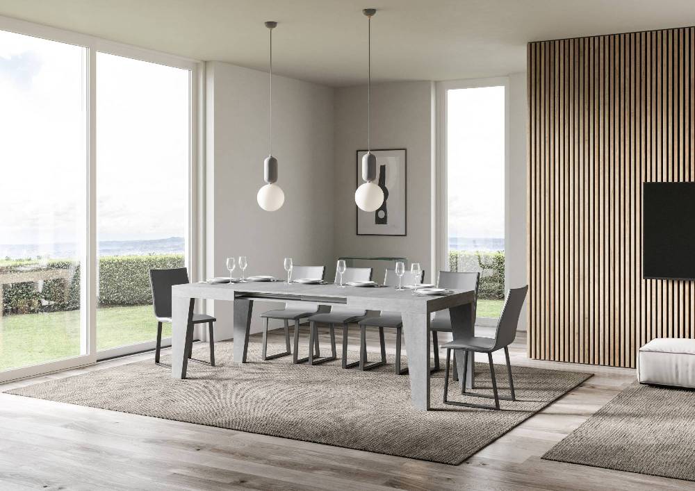 Itamoby Tavolo Naxy Allungabile Cemento 90×130 Allungato 390 Moda