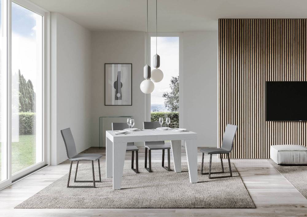 Itamoby Tavolo Naxy Allungabile Bianco Frassino 90×130 Allungato 390 Italy