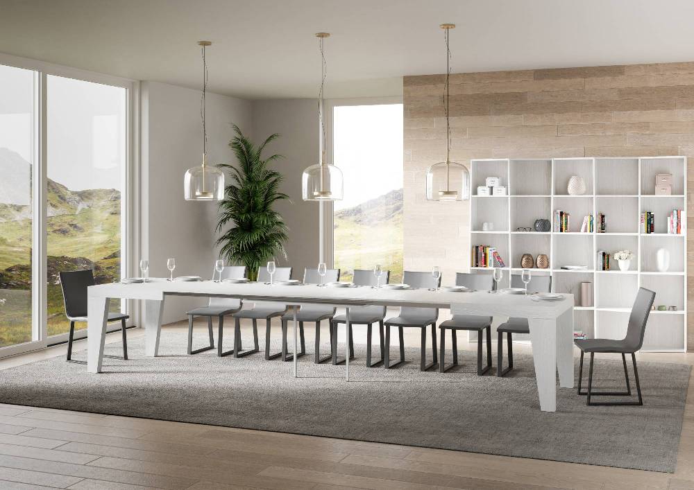 Itamoby Tavolo Naxy Allungabile Bianco Frassino 90×130 Allungato 390 Italy