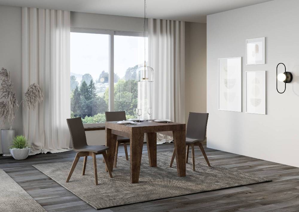 Itamoby Tavolo Naxy Allungabile Noce 90×90 Allungato 246 Saldi Di Fabbrica