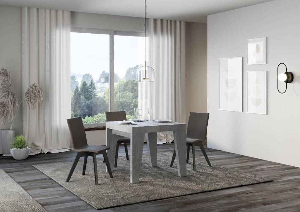 Itamoby Tavolo Naxy Allungabile Cemento 90×90 Allungato 246 I Più Venduti