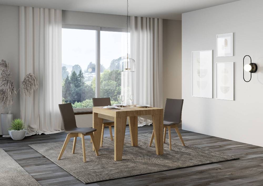 Itamoby Tavolo Naxy Allungabile Quercia Natura 90×90 Allungato 246 Vendite Flash
