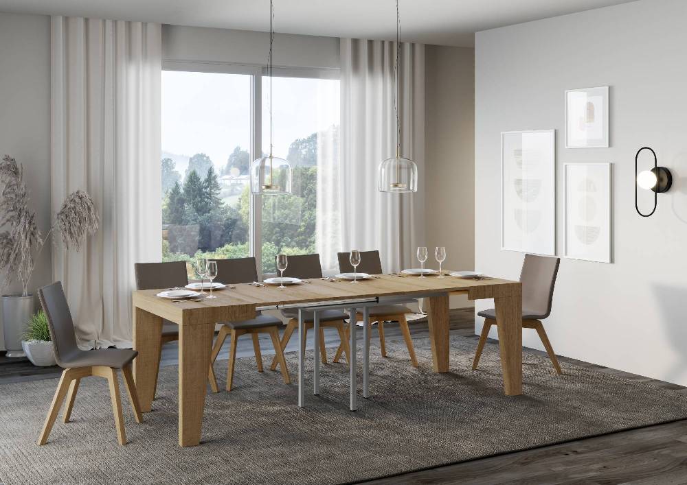 Itamoby Tavolo Naxy Allungabile Quercia Natura 90×90 Allungato 246 Vendite Flash