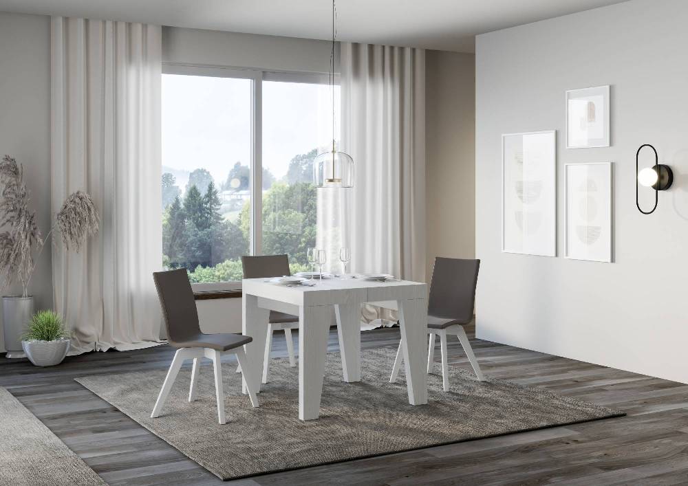 Itamoby Tavolo Naxy Allungabile Bianco Frassino 90×90 Allungato 246 Negozio