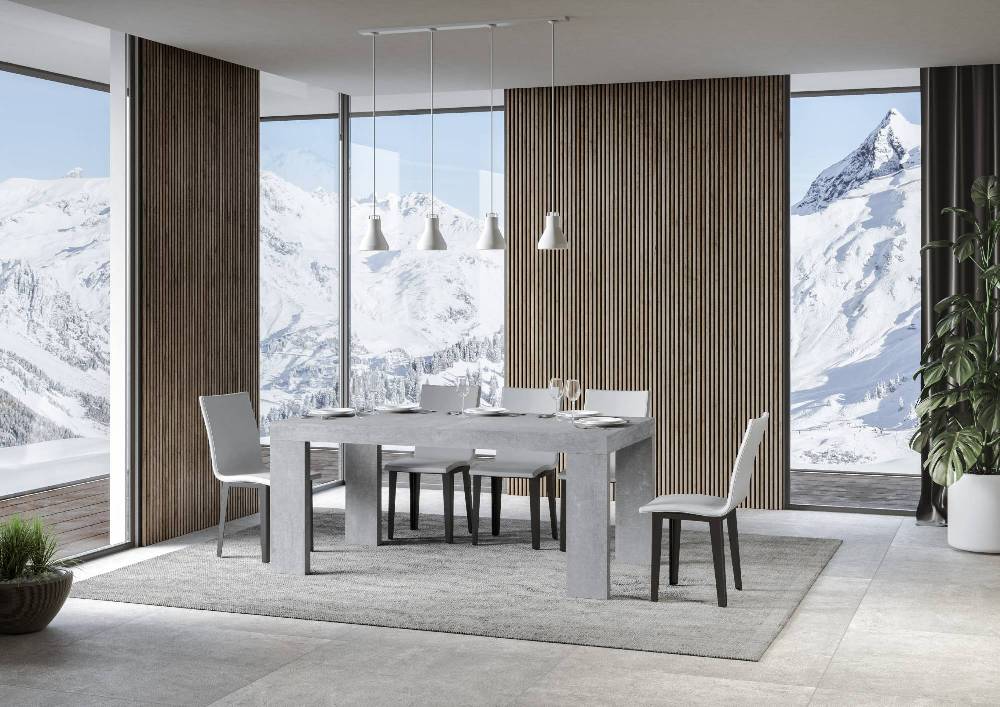 Itamoby Tavolo Roxell Allungabile Cemento 90×180 Allungato 440 Nuova