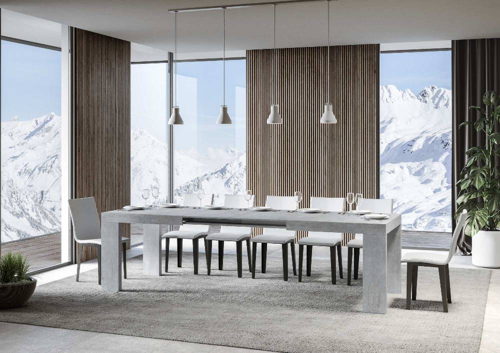 Itamoby Tavolo Roxell Allungabile Cemento 90×180 Allungato 440 Nuova