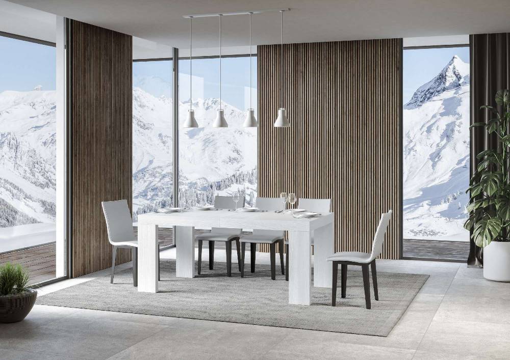 Itamoby Tavolo Roxell Allungabile Bianco Frassino 90×160 Allungato 420 Offerta speciale