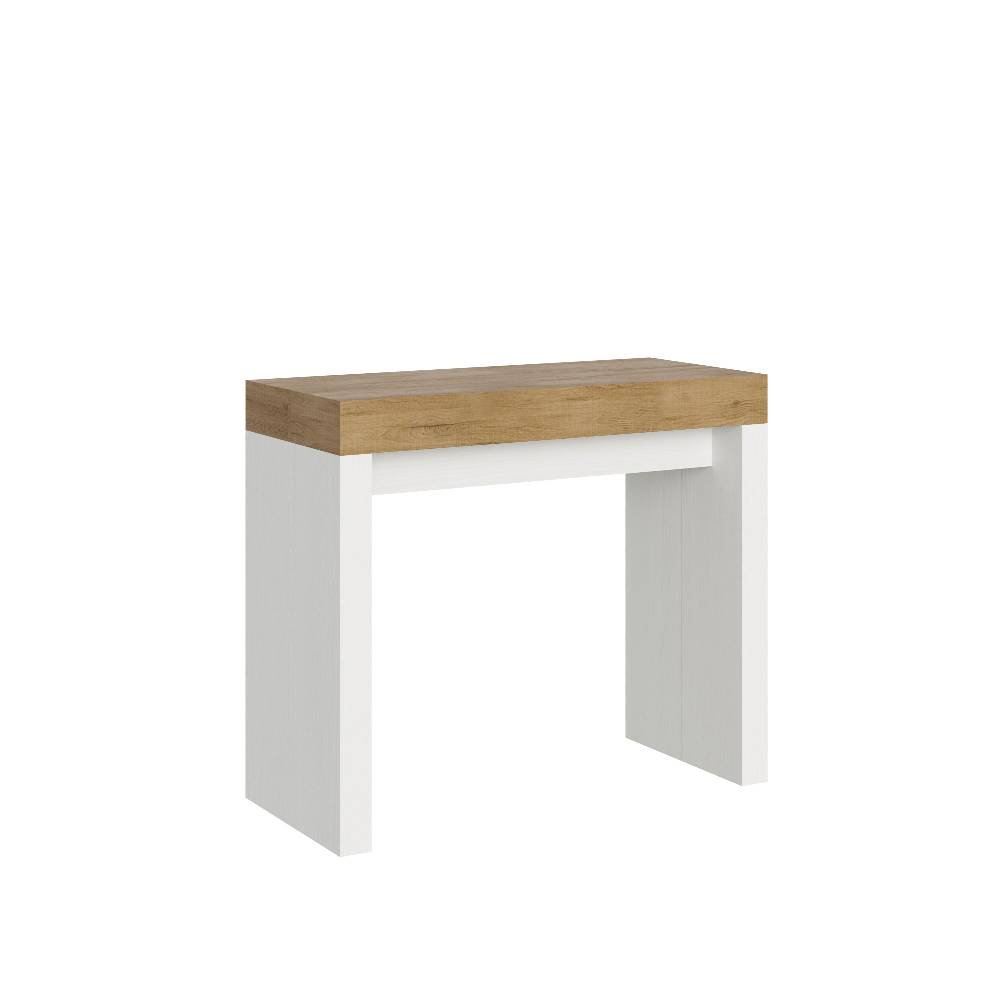 Itamoby Consolle Roxell Mix Piano Quercia Natura Gambe Bianco Frassino
