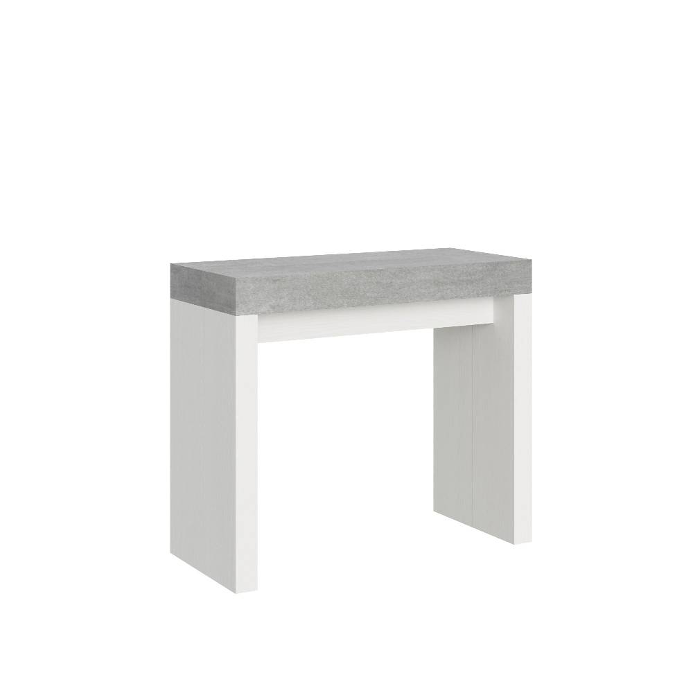 Itamoby Consolle Roxell Mix Piano Cemento Gambe Bianco Frassino