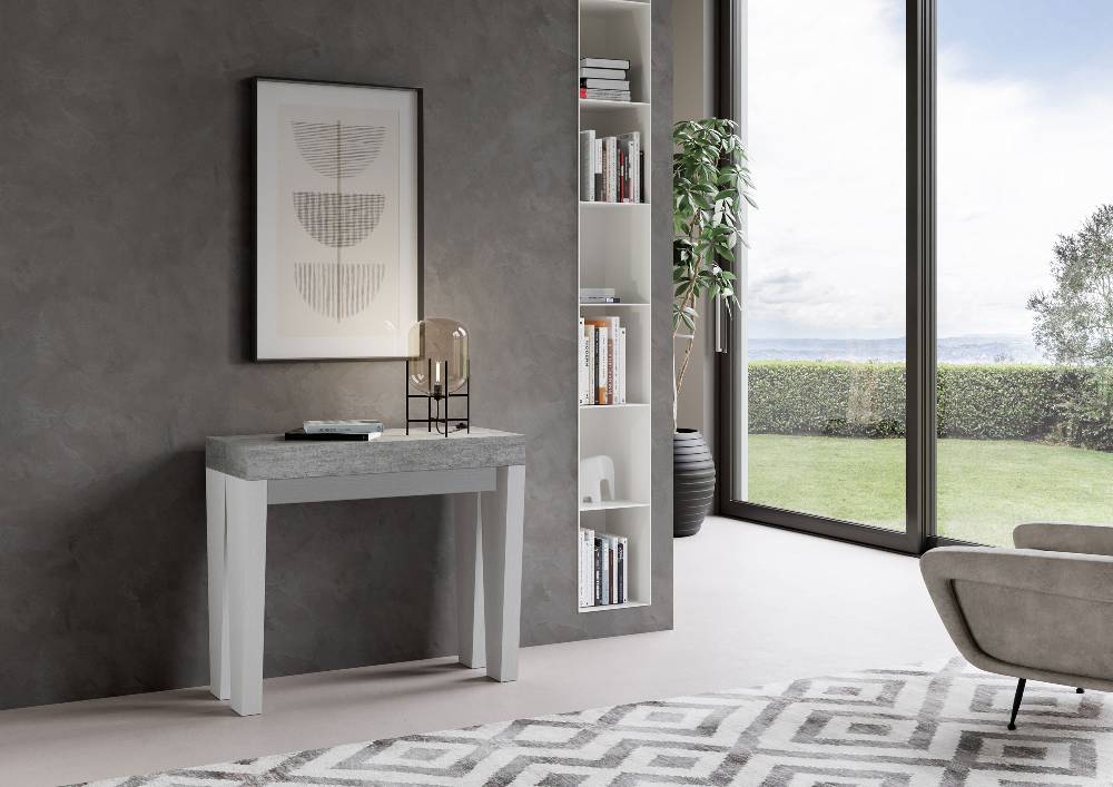 Itamoby Consolle Spimbo Mix Piano Cemento Gambe Bianco Frassino Offerta Anniversario