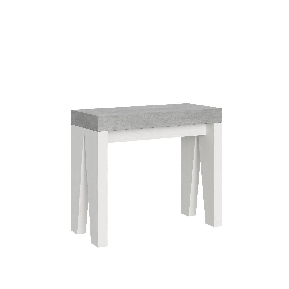 Itamoby Consolle Naxy Mix Piano Cemento Gambe Bianco Frassino