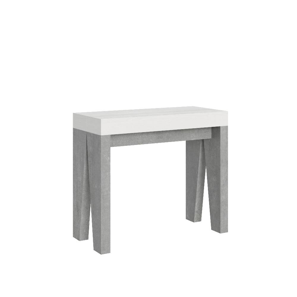 Itamoby Consolle Naxy Mix Bianco Frassino Gambe Cemento