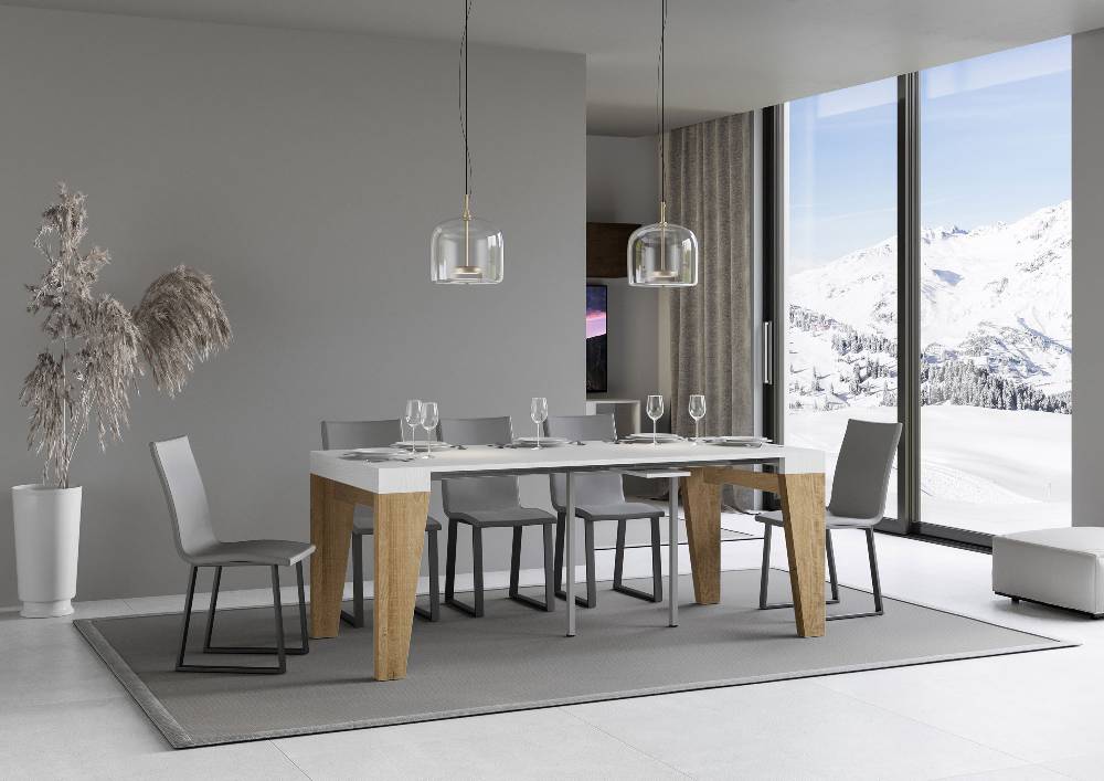 Itamoby Consolle Naxy Mix Bianco Frassino Gambe Quercia Natura Nuovi prodotti