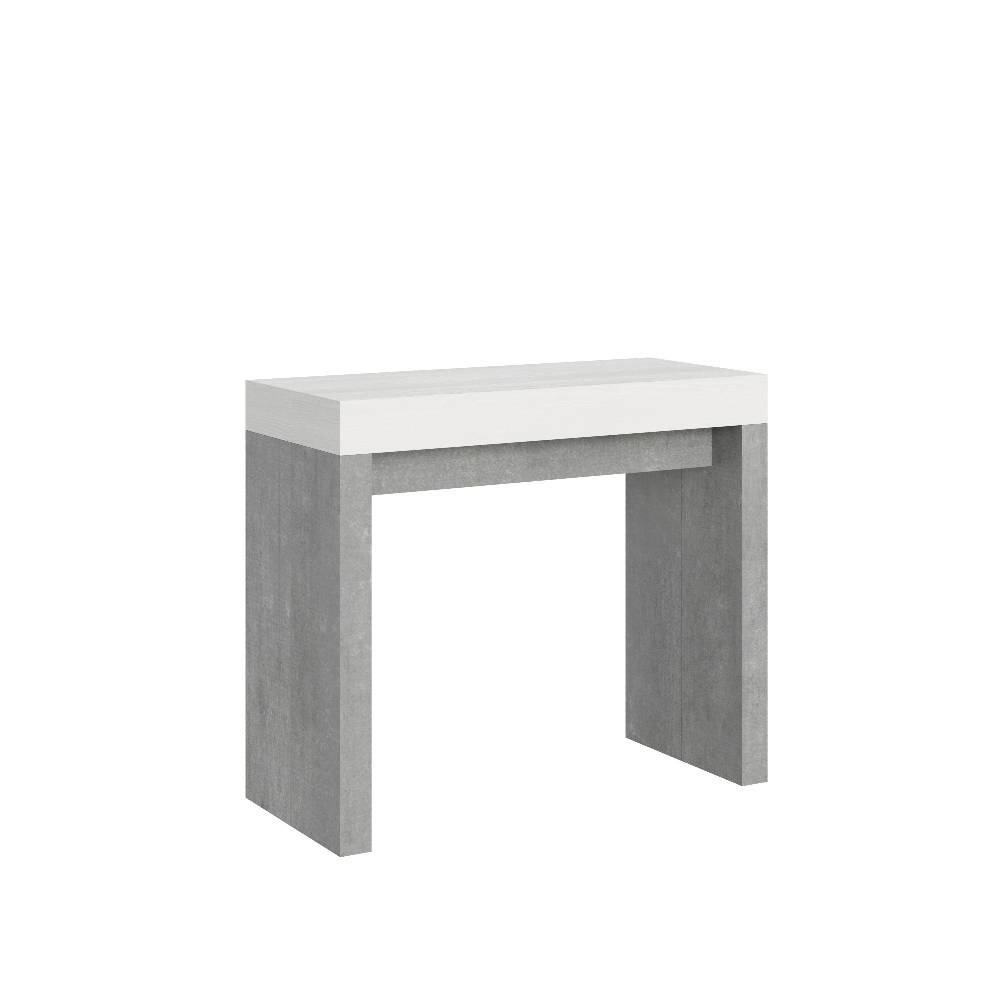 Itamoby Consolle Roxell Mix Small Piano Bianco Frassino Gambe Cemento