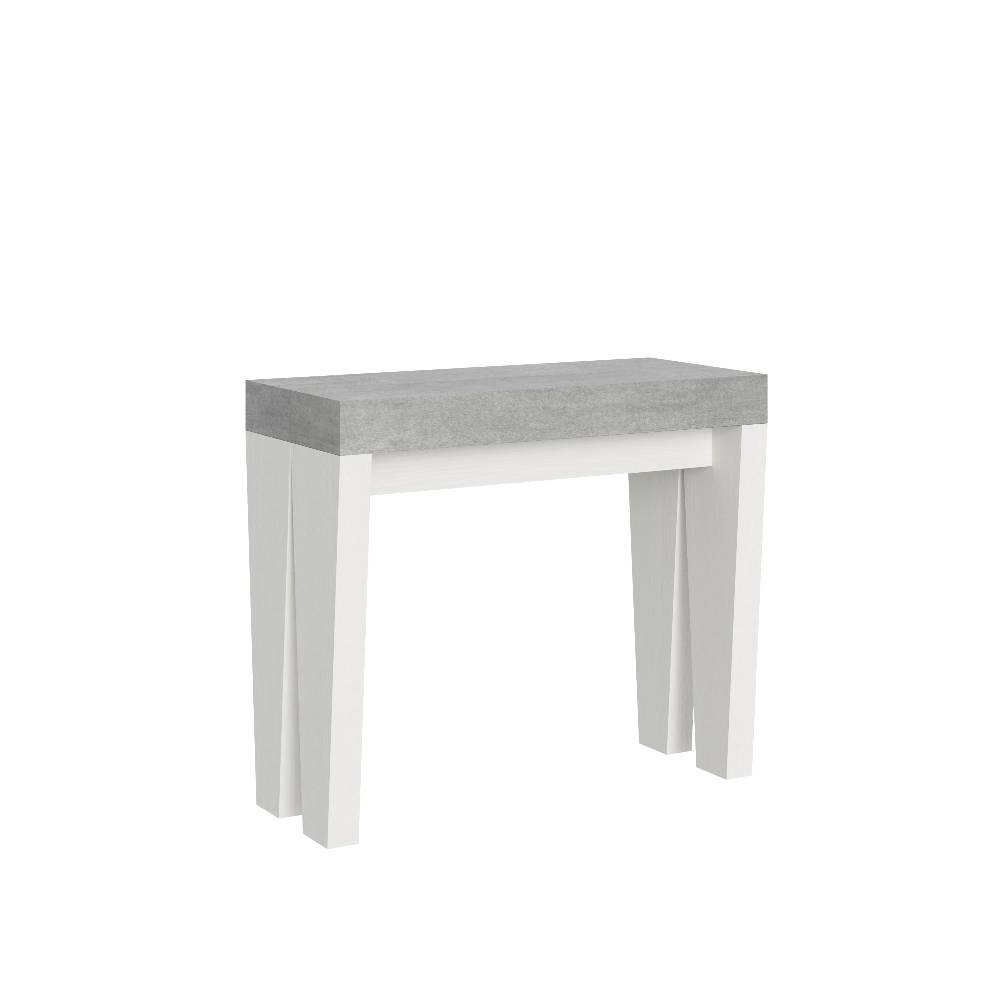 Itamoby Consolle Spimbo Mix Small Piano Cemento Gambe Bianco Frassino