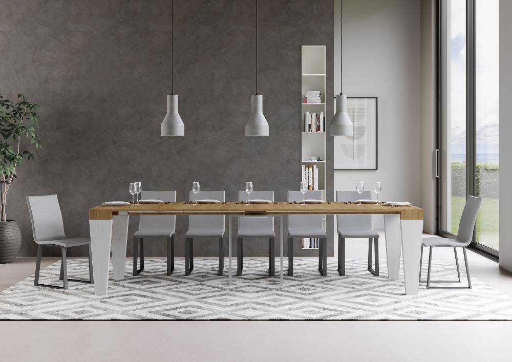 Itamoby Consolle Spimbo Mix Small Piano Quercia Natura Gambe Bianco Frassino Prezzo basso