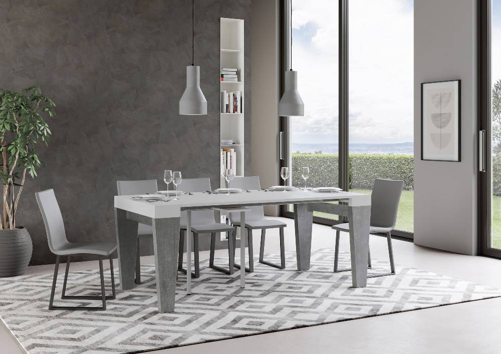 Itamoby Consolle Spimbo Mix Small Piano Bianco Frassino Gambe Cemento Offerta settimanale
