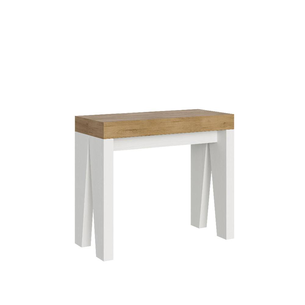 Itamoby Consolle Naxy Mix Small Piano Quercia Natura Gambe Bianco Frassino