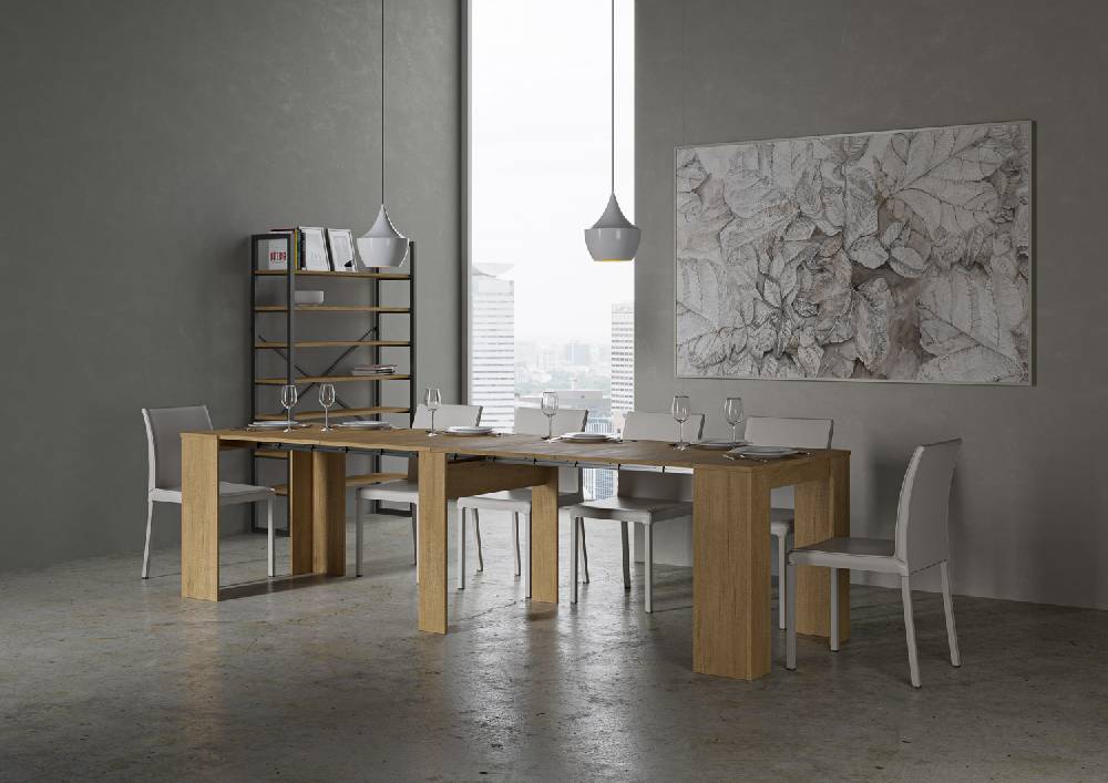 Itamoby Consolle Venus Quercia Natura 4 allunghe cm.62 Fino al 65% di sconto