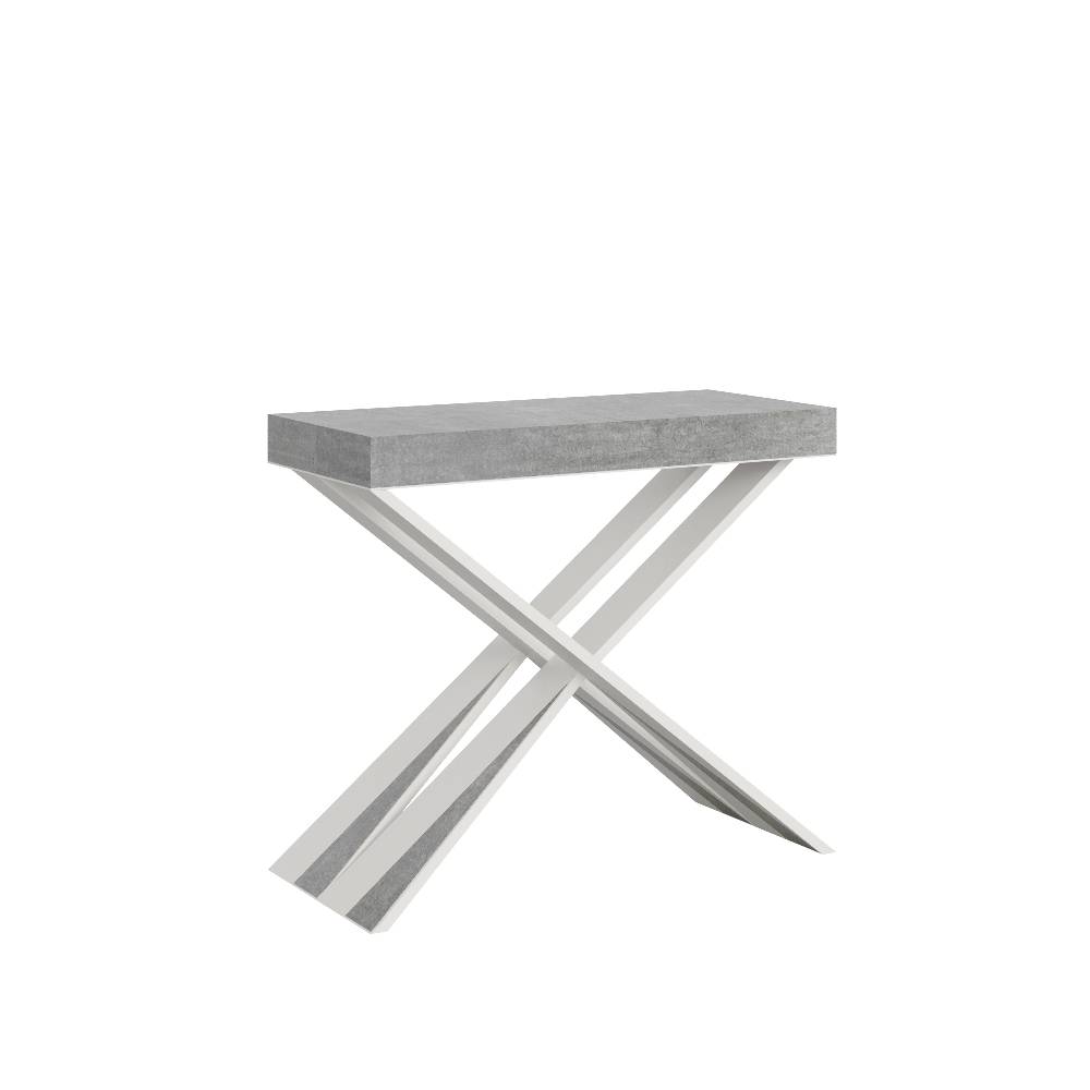 Itamoby Consolle Diago Small Cemento telaio bianco