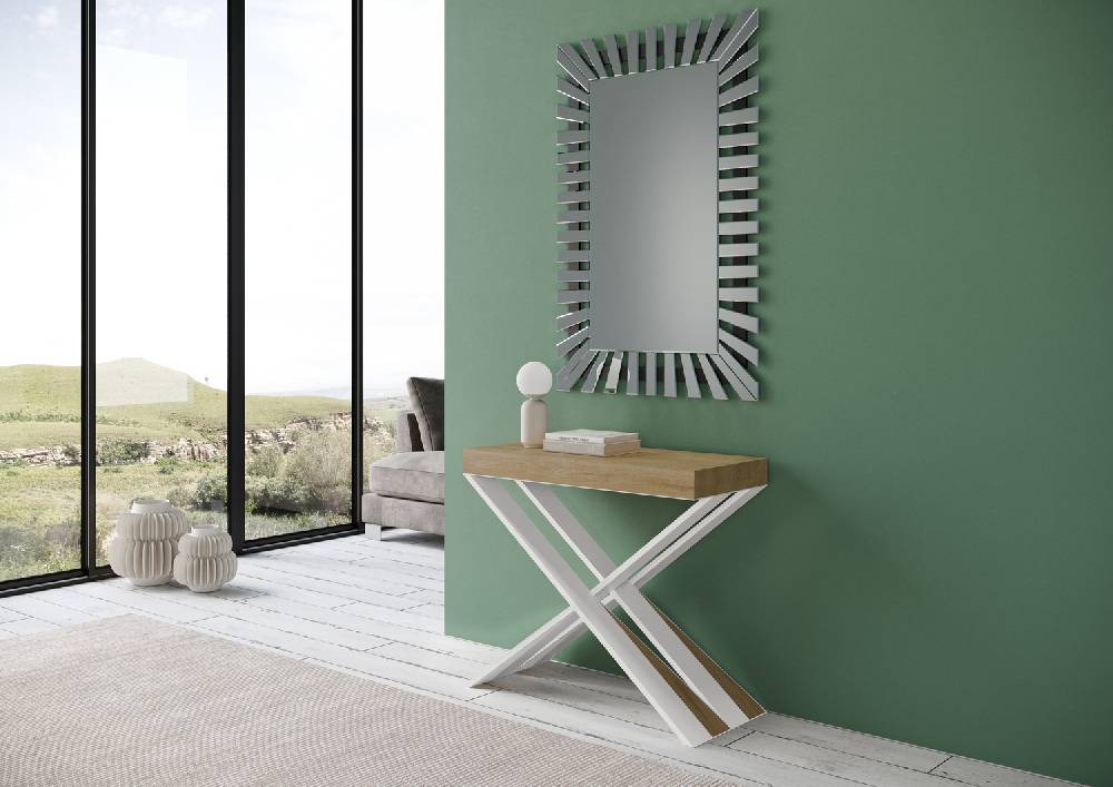 Itamoby Consolle Diago Small Quercia Natura telaio bianco Super sconto