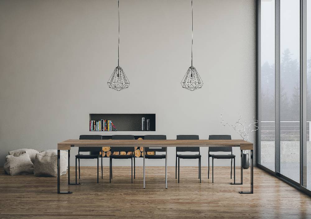 Itamoby Consolle Tecno Noce telaio Antracite Economico