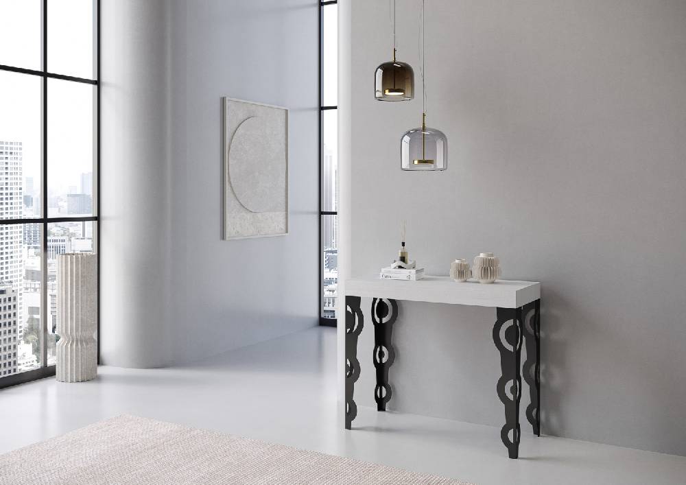Itamoby Consolle Karamay Premium Bianco Frassino telaio Antracite Offerta speciale della fabbrica