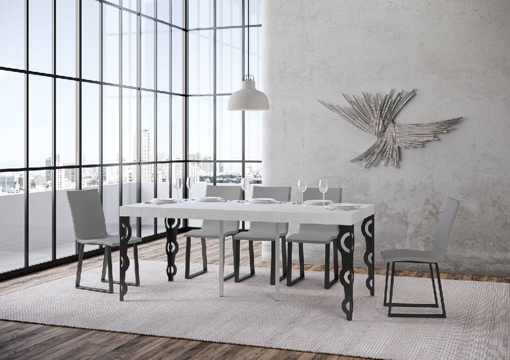 Itamoby Consolle Karamay Premium Bianco Frassino telaio Antracite Offerta speciale della fabbrica
