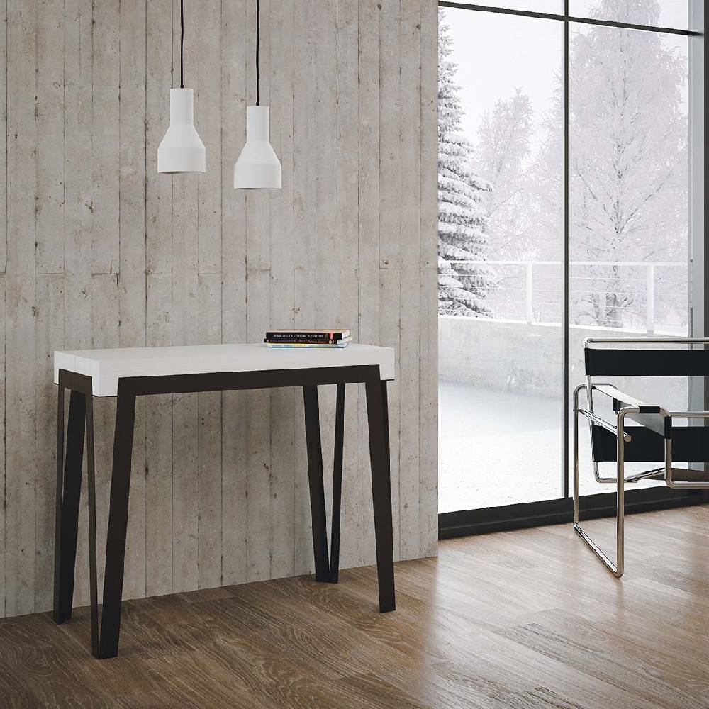Itamoby Consolle Rio Small Bianco Frassino telaio Antracite Qualità Garantita