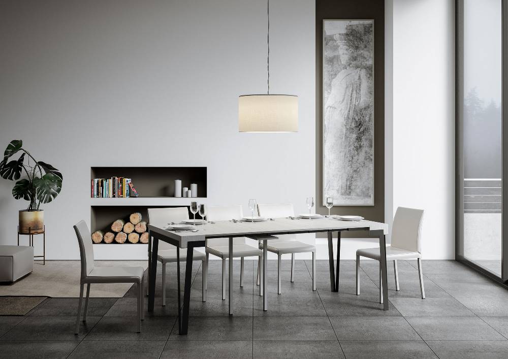 Itamoby Consolle Rio Small Bianco Frassino telaio Antracite Qualità Garantita