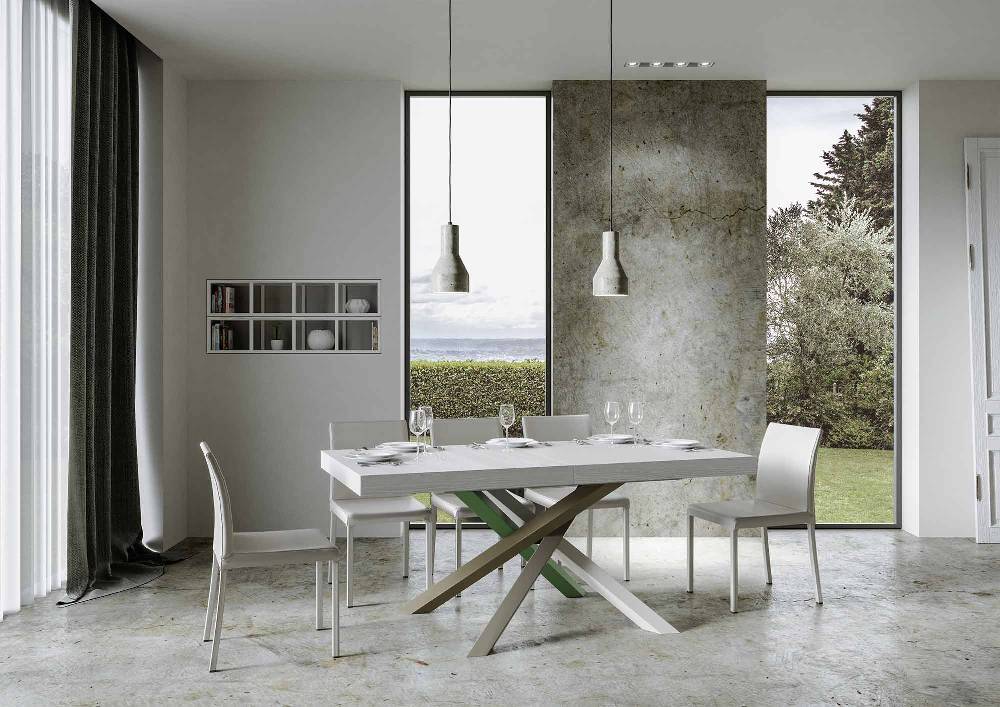 Itamoby Tavolo allungabile 90×180/284 cm Volantis Premium Bianco Frassino telaio 4/A Fornitura limitata