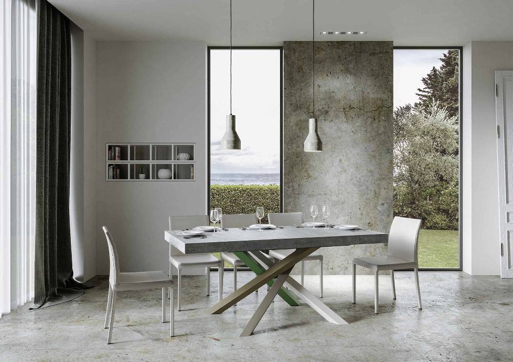 Itamoby Tavolo allungabile 90×160/264 cm Volantis Premium Cemento telaio 4/A Offerta esclusiva