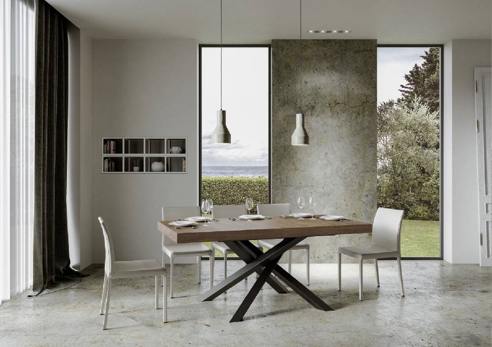 Itamoby Tavolo allungabile 90×180/284 cm Volantis Premium Noce telaio Antracite Offerta temporanea
