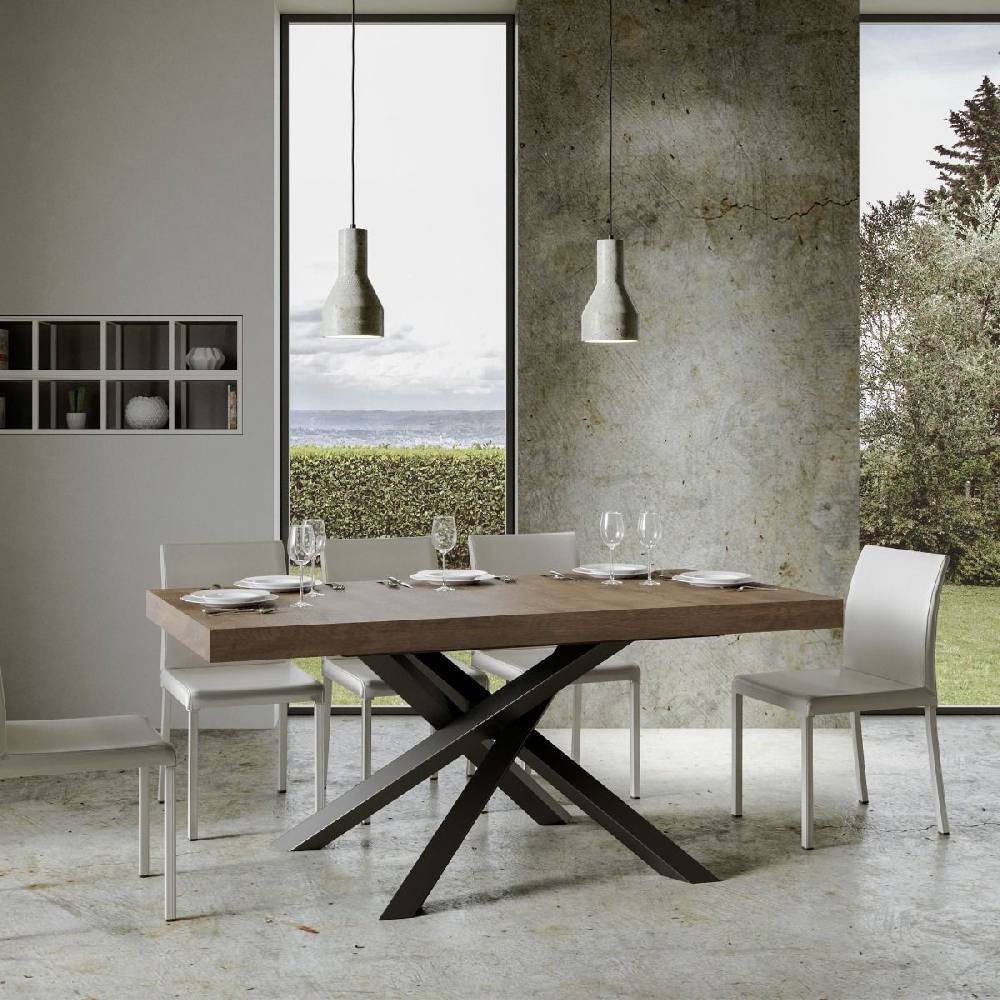 Itamoby Tavolo allungabile 90×180/284 cm Volantis Premium Noce telaio Antracite Offerta temporanea