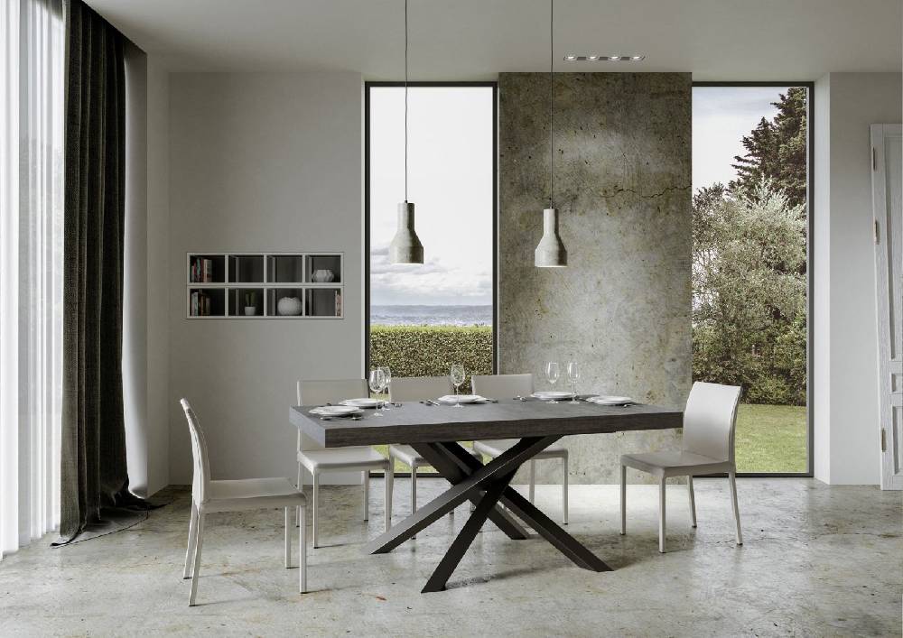 Itamoby Tavolo allungabile 90×160/264 cm Volantis Premium Cemento telaio Antracite Bestseller