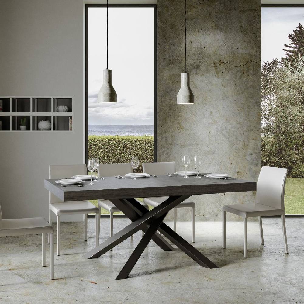 Itamoby Tavolo allungabile 90×160/264 cm Volantis Premium Cemento telaio Antracite Bestseller