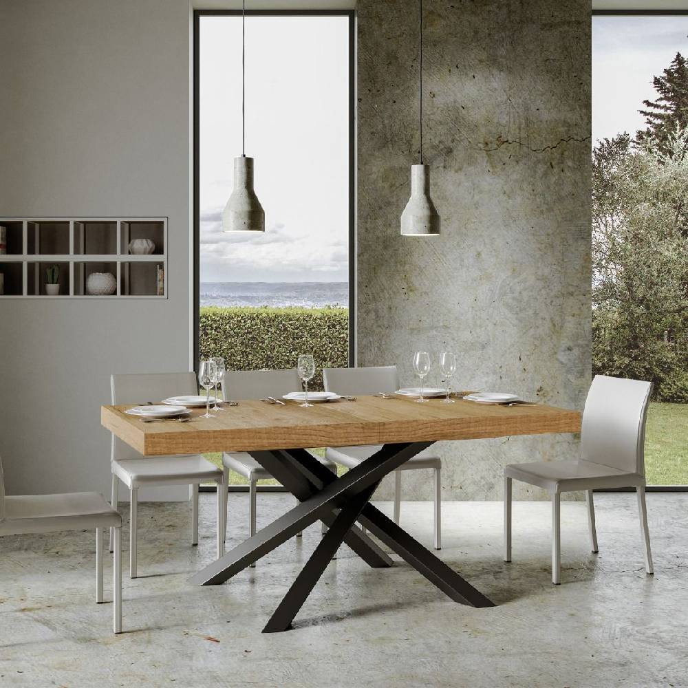 Itamoby Tavolo allungabile 90×160/264 cm Volantis Premium Quercia Natura telaio Antracite Offerte stagionali
