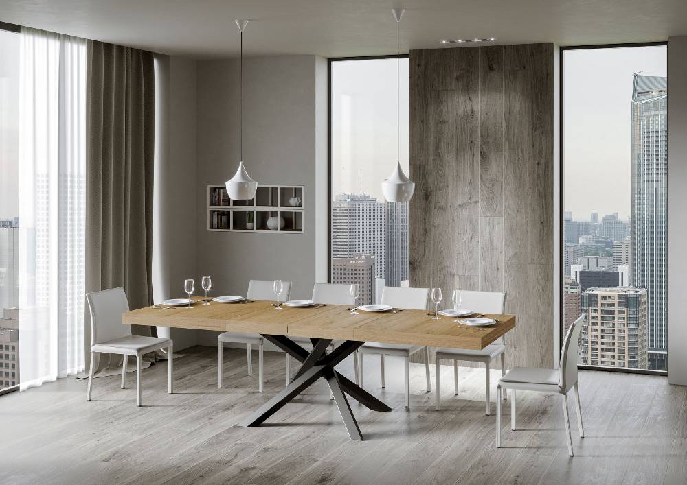 Itamoby Tavolo allungabile 90×160/264 cm Volantis Premium Quercia Natura telaio Antracite Offerte stagionali