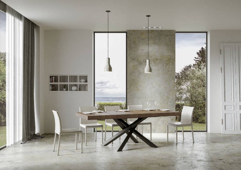 Itamoby Tavolo allungabile 90×130/234 cm Volantis Premium Noce telaio Antracite Sconti VIP