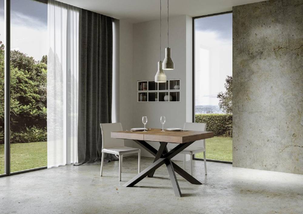 Itamoby Tavolo allungabile 90×120/224 cm Volantis Premium Noce telaio Antracite Ritorno libero
