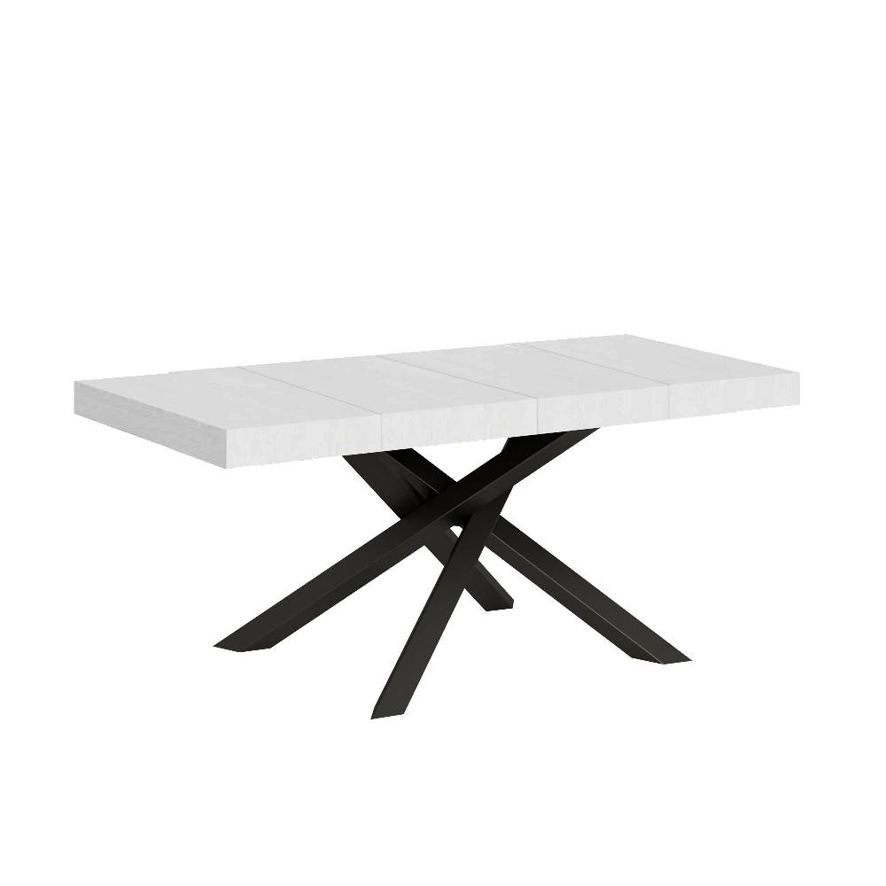 Itamoby Tavolo allungabile 90×120/224 cm Volantis Premium Bianco Frassino telaio Antracite