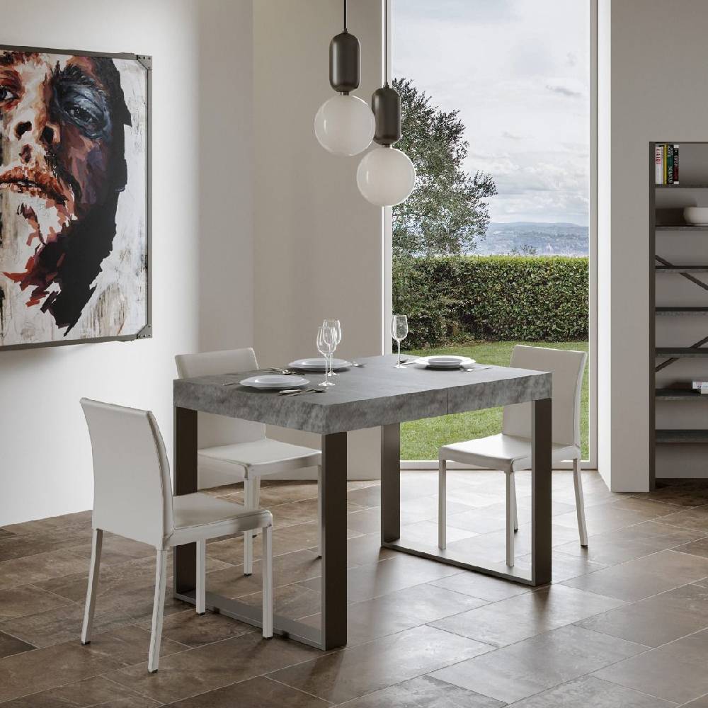 Itamoby Tavolo allungabile 90×120/224 cm Tecno Premium Cemento