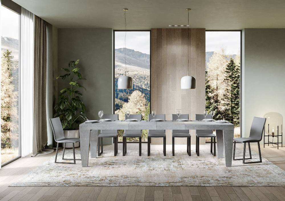 Itamoby Tavolo allungabile 90×160/264 cm Spimbo Premium Cemento Officina