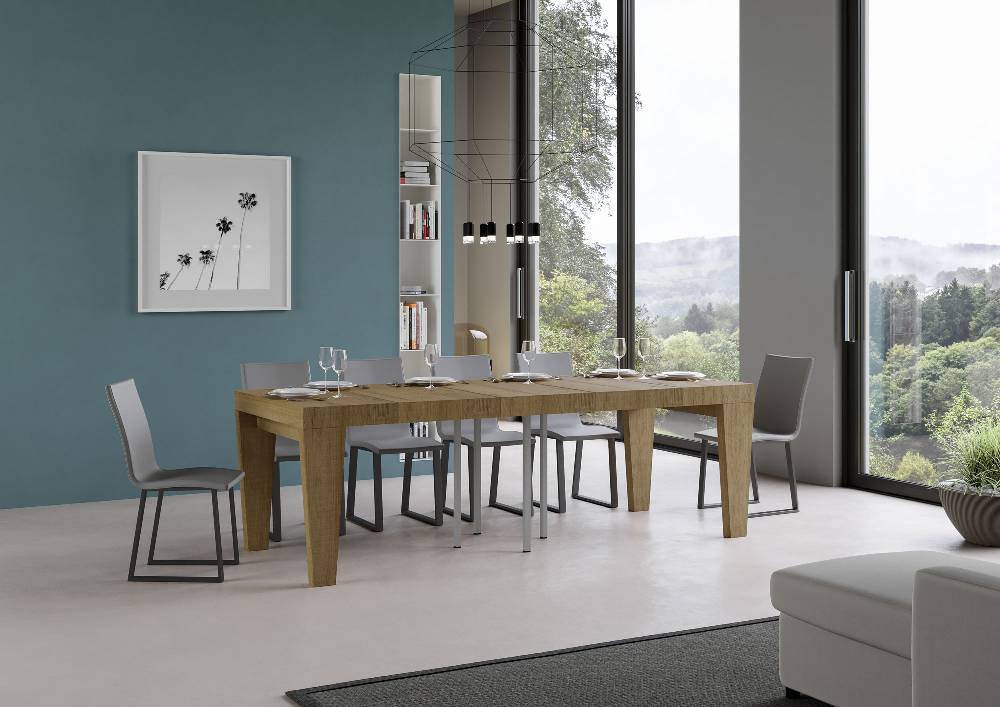 Itamoby Tavolo allungabile 90×90/246 cm Spimbo Premium Quercia Natura Pezzi Unici