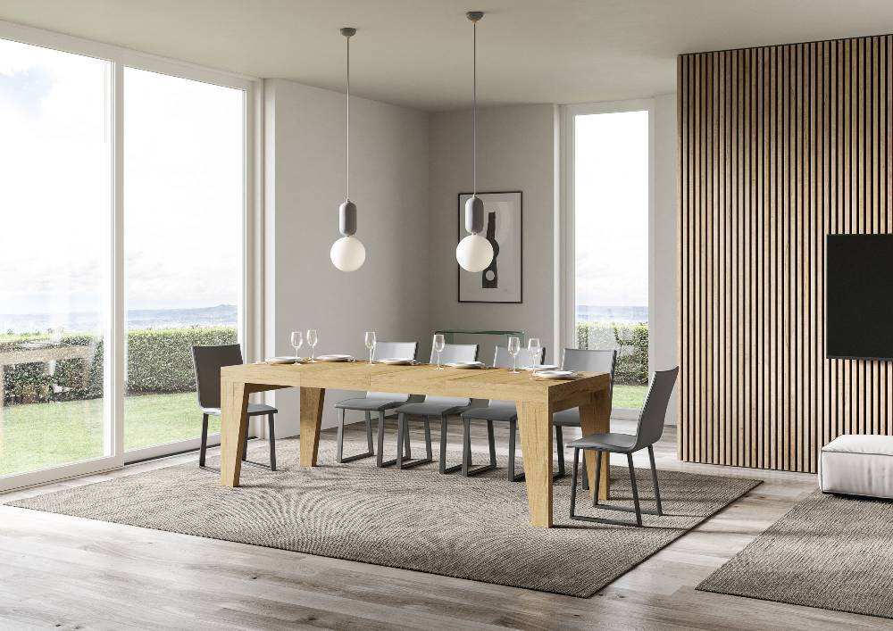 Itamoby Tavolo allungabile 90×140/244 cm Naxy Premium Quercia Natura Convenienza