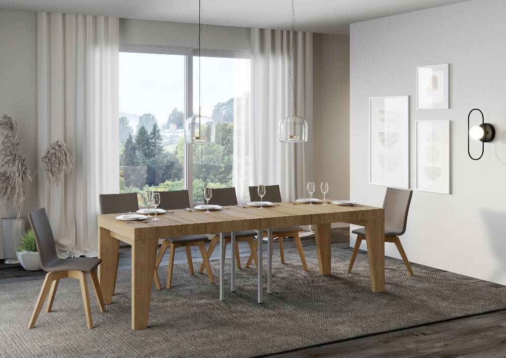 Itamoby Tavolo allungabile 90×90/246 cm Naxy Premium Quercia Natura Vendita Calda
