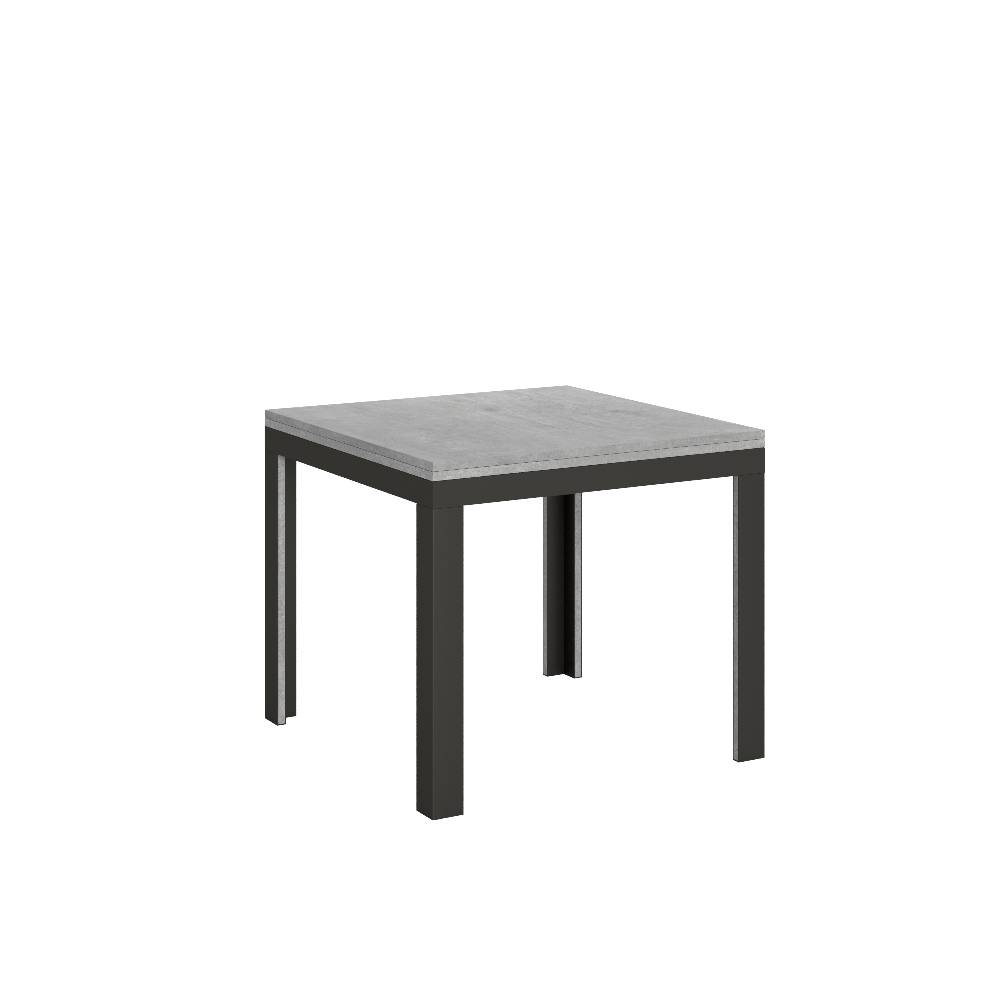 Itamoby Tavolo Linea Libra Cemento 90×90 Allungato 90×180 telaio Antracite