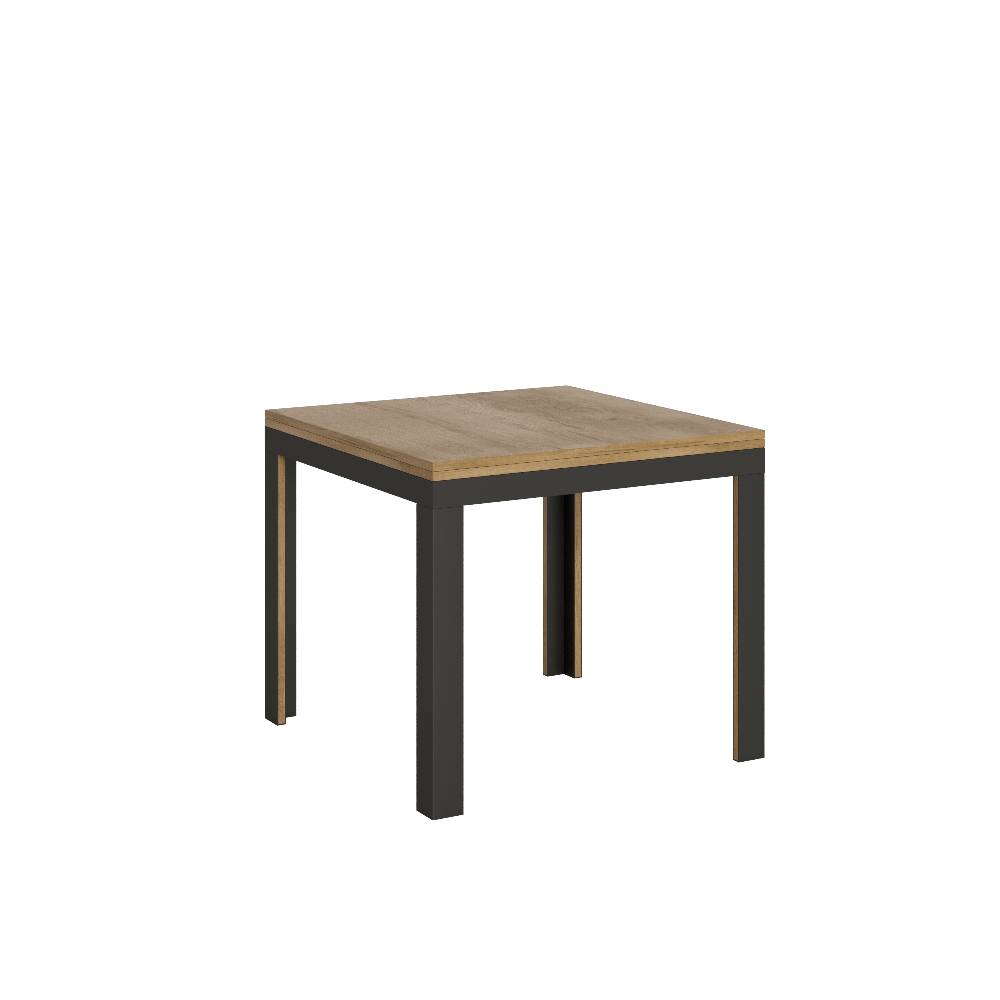 Itamoby Tavolo Linea Libra Quercia Natura 90×90 Allungato 90×180 telaio Antracite