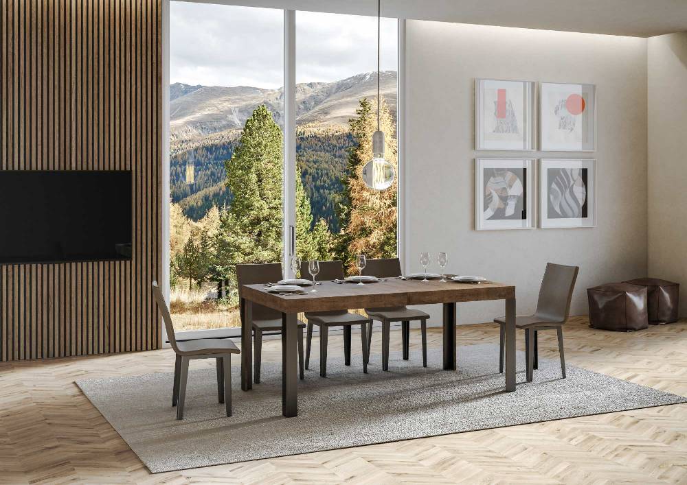 Itamoby Tavolo Linea Allungabile piano Noce 90×180 Allungato 284 telaio Antracite Negozio online di fabbrica