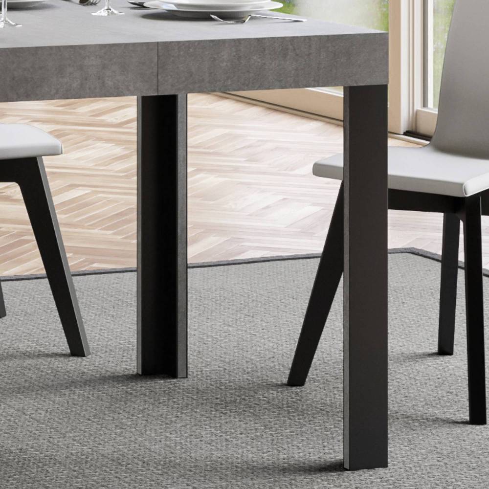 Itamoby Tavolo Linea Allungabile piano Cemento 90×180 Allungato 284 telaio Antracite Prezzo di fabbrica